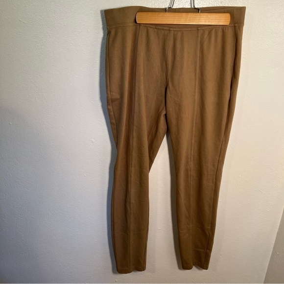 Knit Pull On Pants Skinny Moto Tan - Picture 2 of 11